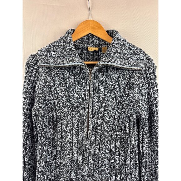 Women’s Small Caslon Navy & Blue Knit Half Zip Sweater. - Picture 5 of 5